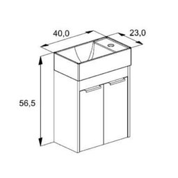 Kit Gabinete Saveiro 2 Portas 40X22 com Lavatório Integrado Celite  - 2