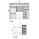 Ver imagem 2 de Quarto Casal Guarda Roupa 6 Portas e Comoda 4 Gavetas MDF-MDP Branco HP Móveis Henn
