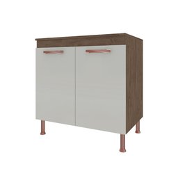 Balcão 80cm 2 Portas com Tampo Cozinha Armário Cooktop - 1