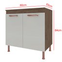 Ver imagem 4 de Balcão 80cm 2 Portas com Tampo Cozinha Armário Cooktop