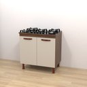 Ver imagem 3 de Balcão 80cm 2 Portas com Tampo Cozinha Armário Cooktop