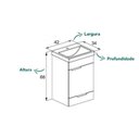 Ver imagem 2 de Kit Gabinete Like 1 Porta e 1 Gaveta 41x34 Celite Branco