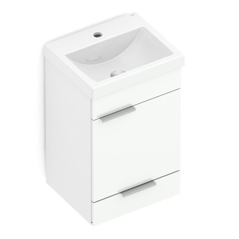 Kit Gabinete Like 1 Porta e 1 Gaveta 41x34 Celite Branco