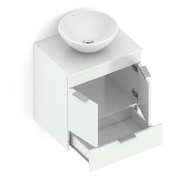 Kit Gabinete Basic com 2 Portas 50x38 com Cuba de Apoio R1 - 5