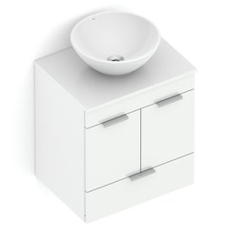 Kit Gabinete Basic com 2 Portas 50x38 com Cuba de Apoio R1 - 1