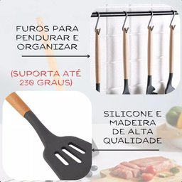 Jogo 12 Peças Utensílios Silicone Colher Espátula e Concha - 2