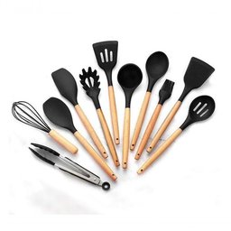 Jogo 12 Peças Utensílios Silicone Colher Espátula e Concha - 5
