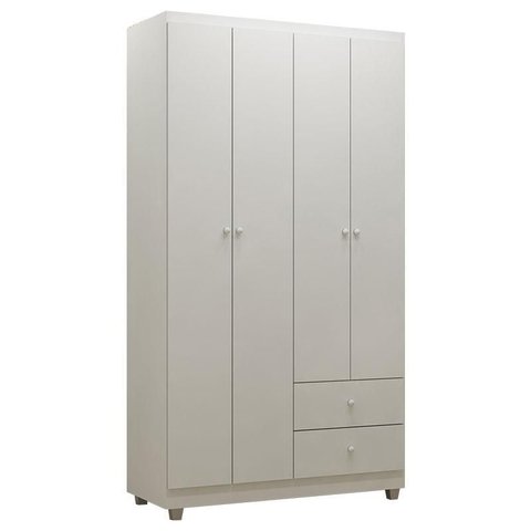 Guarda Roupa Infantil Louise 4 Portas Branco Brilho - Ajl
