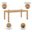 Ver imagem 3 de Mesa de Jantar Floris 8 Lugares Retangular MDF 180cm Carvalho Marrom Mpozenato