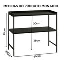 Ver imagem 5 de Aparador Estante Multiuso para Cozinha 2 Prateleiras Londres Pé de Ferro - Jm3 Móveis:preto
