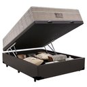 Ver imagem 6 de Cama Baú Casal Sintético + Colchão Casal Ortobom Airtech Molas Superpocket (65x138x188) Marrom