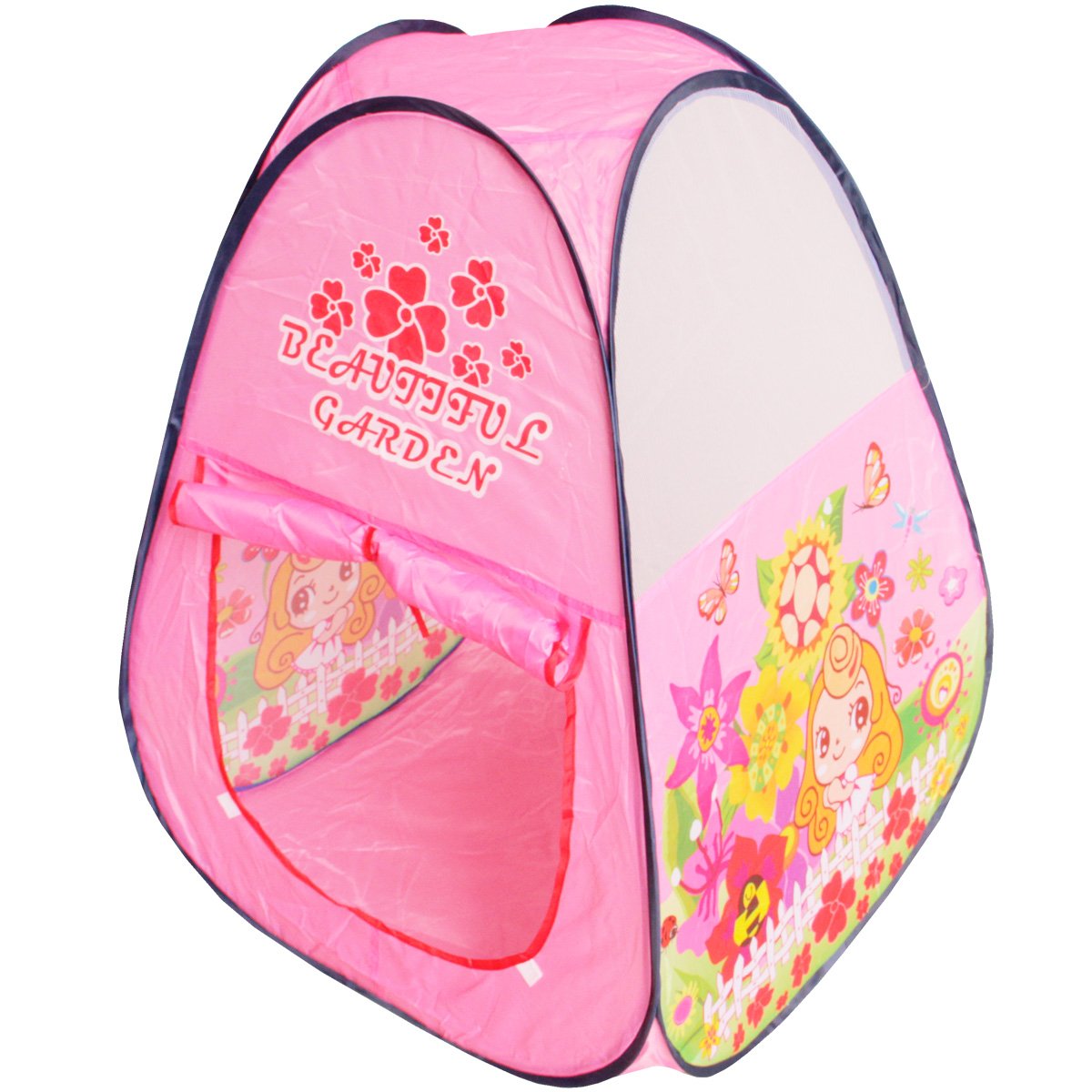 Barraca Infantil Toca Dobrável Menina Princesa Cabana Tenda Divertida Rosa Brinqway BW135RS BW135RS  - 2