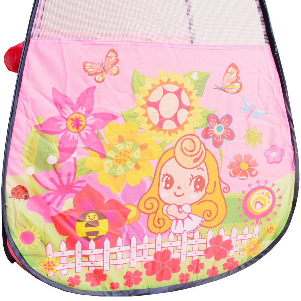 Barraca Infantil Toca Dobrável Menina Princesa Cabana Tenda Divertida Rosa Brinqway BW135RS BW135RS  - 5