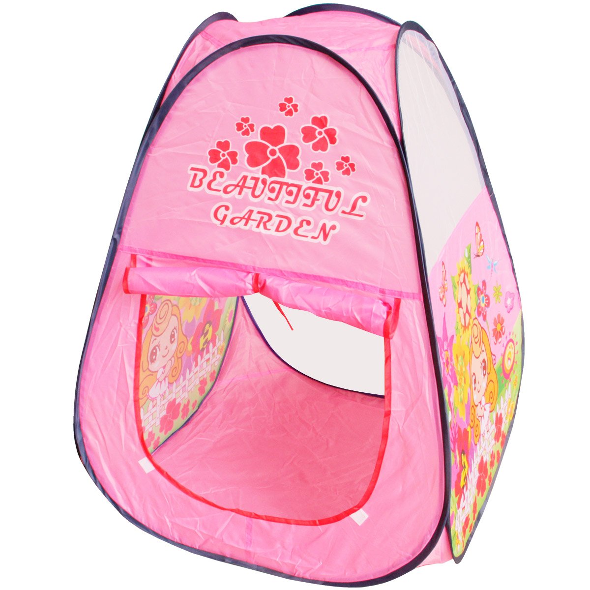 Barraca Infantil Toca Dobrável Menina Princesa Cabana Tenda Divertida Rosa Brinqway BW135RS BW135RS 