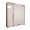 Ver imagem 6 de Guarda-roupa Solteiro Varsóvia 4 Portas 2 Gavetas Branco - Panorama Móveis
