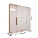 Ver imagem 5 de Guarda-roupa Solteiro Varsóvia 4 Portas 2 Gavetas Branco - Panorama Móveis