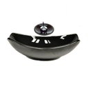 Ver imagem 1 de Cuba de Vidro Oval Chanfrada 51cm + Valvula + Torneira Cascata