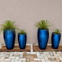 Ver imagem 2 de Vaso Fibra de Vidro Atenas P 52cm Decorativo Azul Metálico Brilho