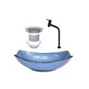 Ver imagem 1 de Cuba de Vidro Oval Chanfrada 46cm + Valvula + Torneira Metal