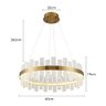 Lustre Pendente Nordecor Lowy 2761 60cm Dourado Brilho Led Bivolt - 5