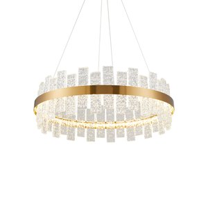 Lustre Pendente Nordecor Lowy 2761 60cm Dourado Brilho Led Bivolt