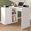 Ver imagem 2 de Mesa para Escritório Home Office 1 Porta Ripada Tech Branco Fosco - Caemmun