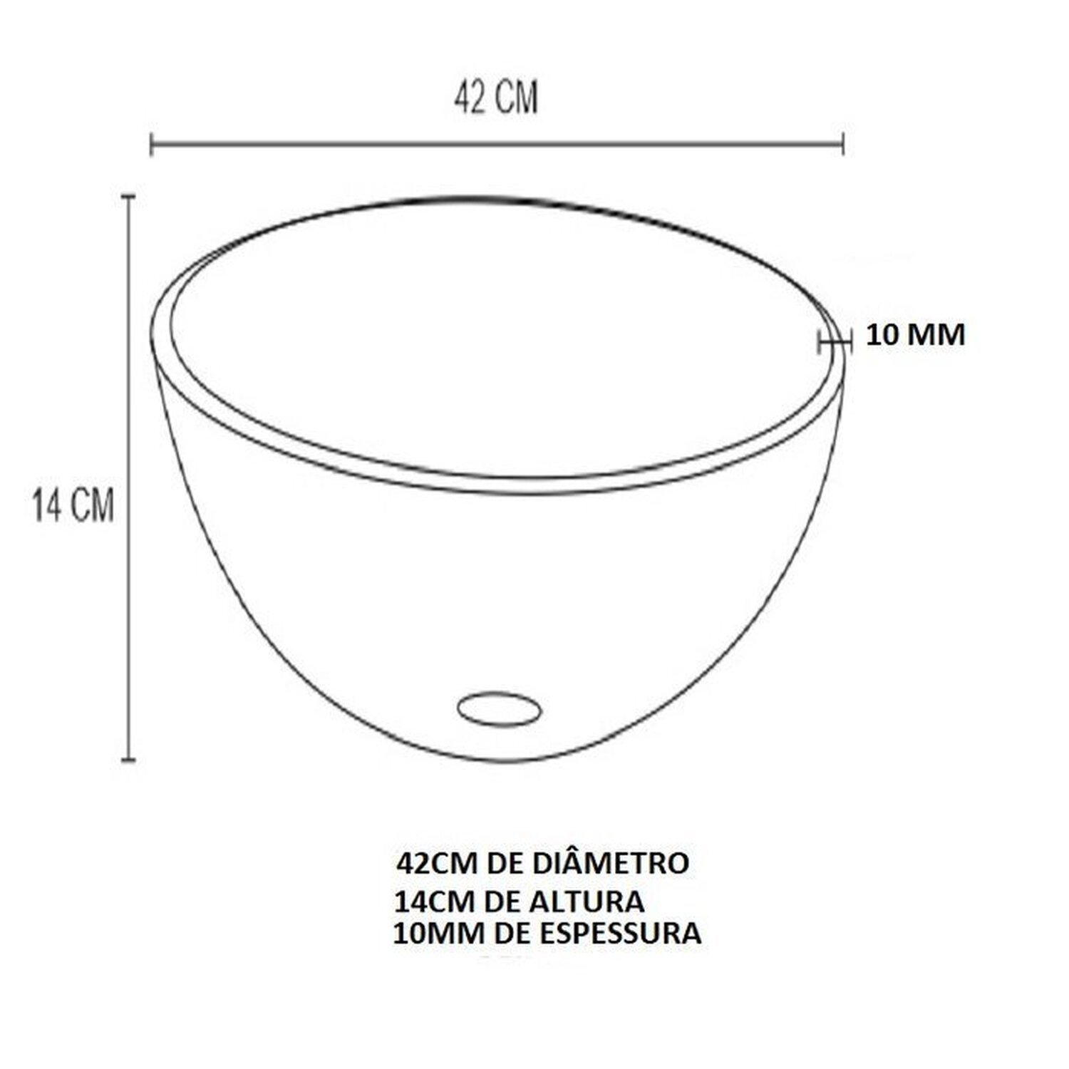 Cuba de Vidro Redonda 42cm + Válvula Click - 3