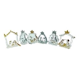 4 Kits Presépio de Vidro Decoração Natal 6 Pç - 2