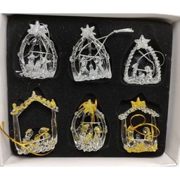 4 Kits Presépio de Vidro Decoração Natal 6 Pç - 3