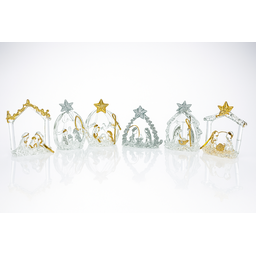 4 Kits Presépio de Vidro Decoração Natal 6 Pç - 1