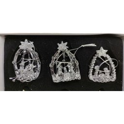 4 Kits Presépio de Vidro Decoração Natal 6 Pç - 4