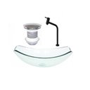 Ver imagem 1 de Cuba de Vidro Oval Chanfrada 51cm Jateado + Valvula + Torneira