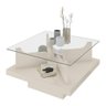 Mesa de Centro Quadrada 70cm com Vidro Multimóveis Cr45305 Off White - 2