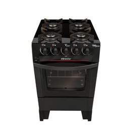 Fogão 4 Bocas com Mesa de Vidro Acendimento Automático Luz no Forno New Top Glass Braslar - 1