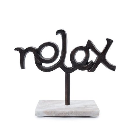 Escultura Relax Cobre com Base em Mármore 25x20x10 Cm