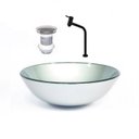 Ver imagem 1 de Cuba de Vidro Redonda 31cm + Valvula + Torneira