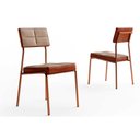 Ver imagem 6 de Sala de Jantar Completa Átria 1594 Aço C/ Tampo Madeirado 100cm e 4 Cadeiras Neo Rose/freijó/