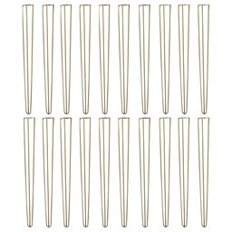Kit 18 Pés de Metal 90 CM Hairpin Legs Aparador e Mesa de Canto Dourado - 1