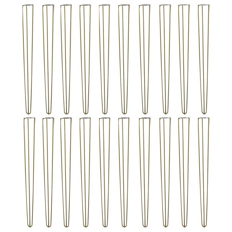 Kit 18 Pés de Metal 90 CM Hairpin Legs Aparador e Mesa de Canto Dourado Kit 18 Pés de Metal 90 CM Hairpin Legs Aparador e Mesa de Canto Dourado