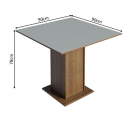 Conjunto Sala de Jantar Mesa Tampo de Madeira 4 Cadeiras Rustic/cinza/sintético Bege Samara Madesa - 4