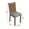 Conjunto Sala de Jantar Mesa Tampo de Madeira 4 Cadeiras Rustic/cinza/sintético Bege Samara Madesa - 3
