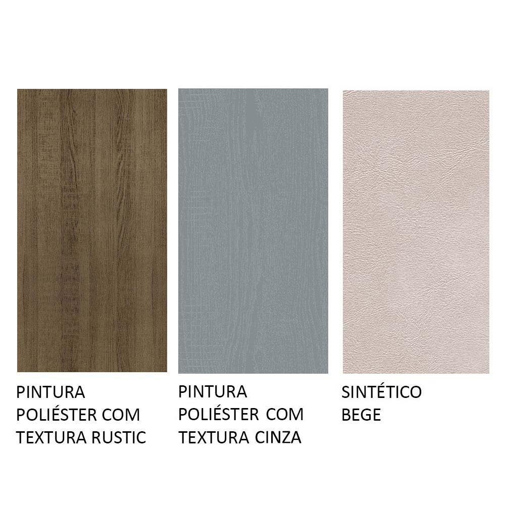 Conjunto Sala de Jantar Mesa Tampo de Madeira 4 Cadeiras Rustic/cinza/sintético Bege Samara Madesa - 10