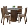 Conjunto Sala de Jantar Mesa Tampo de Madeira 4 Cadeiras Rustic/cinza/sintético Bege Samara Madesa - 2