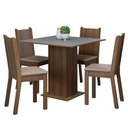 Ver imagem 2 de Conjunto Sala de Jantar Mesa Tampo de Madeira 4 Cadeiras Rustic/cinza/sintético Bege Samara Madesa