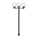 Ver imagem 1 de Poste Luminária Triplo Globo P Braço Reto Jardim Preto 200cm