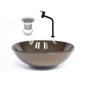 Ver imagem 1 de Cuba de Vidro Redonda 35cm + Valvula + Torneira