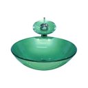 Ver imagem 1 de Cuba de Vidro Redonda 35cm + Valvula + Torneira Cascata