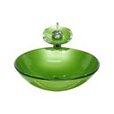 Ver imagem 1 de Cuba de Vidro Redonda 35cm + Valvula + Torneira Cascata