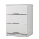 Ver imagem 2 de Mesa de Cabeceira 3 Gavetas Londres Branco Acetinado - Móveis Europa