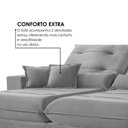 Ver imagem 5 de Sofá 3 Lugares Retrátil e Reclinável Veludo 250cm x 105cm Suíça Prata